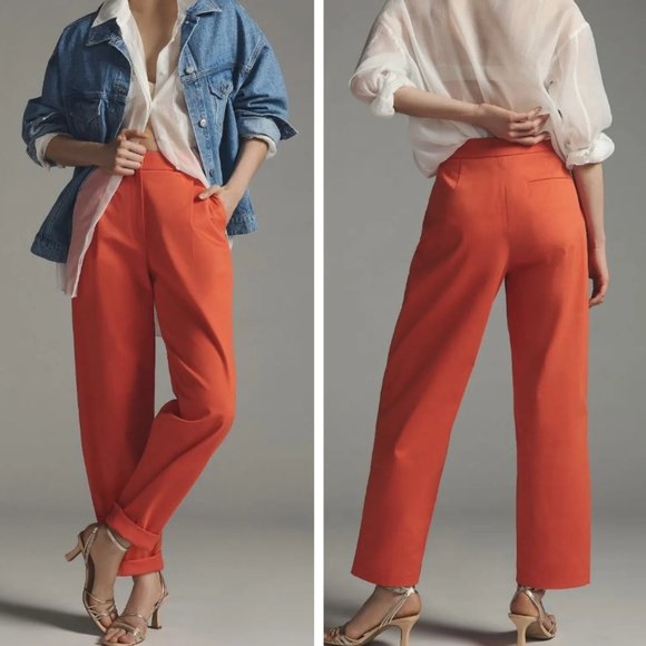 Anthropologie Pants - Anthropologie Exquise Chino Trousers In Orange Size MP NWT